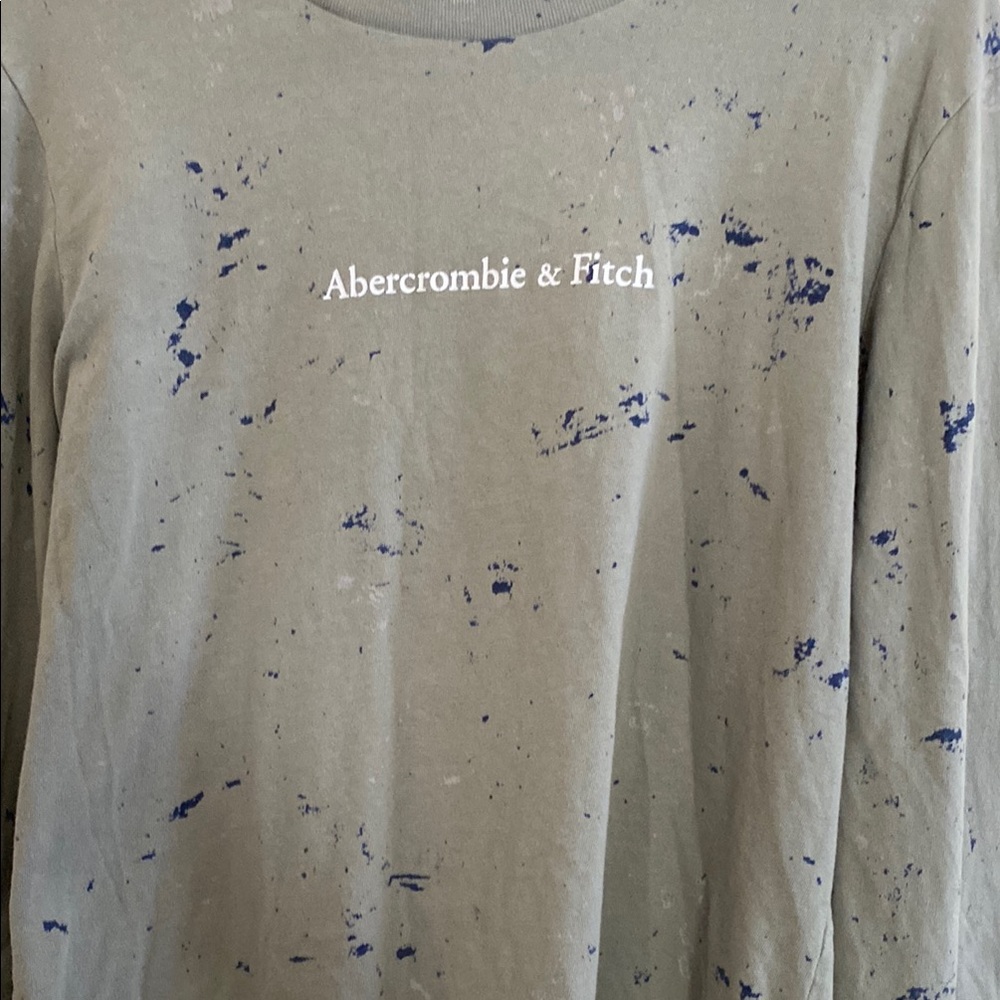 Y2K Abercrombie & Fitch Grayish Green Long Sleeve Tee Casual Comfort - Picture 5 of 5